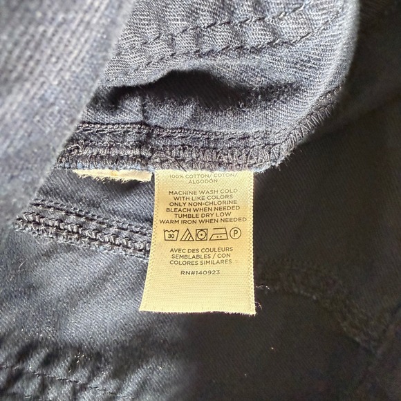 LOFT Navy Blue Cotton Carpenter Wide Leg Patch Pocket Pants Size 12 High Rise - Picture 4 of 8